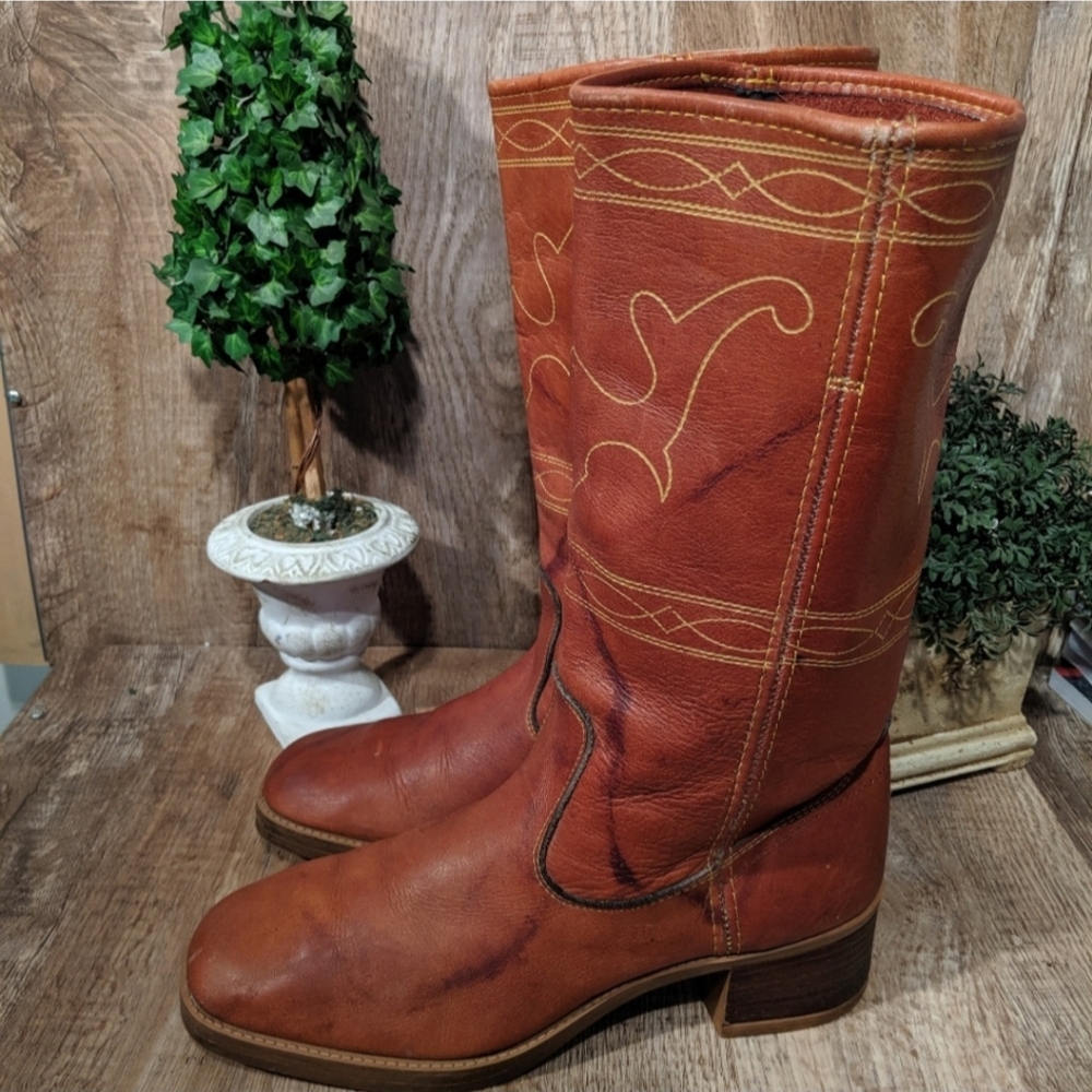 Vintage campus style Leather Boots